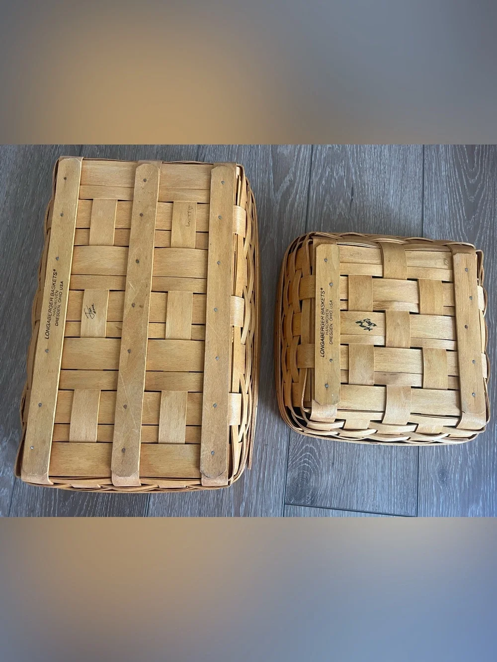 Longaberger Rectangle and Square Baskets Bundle